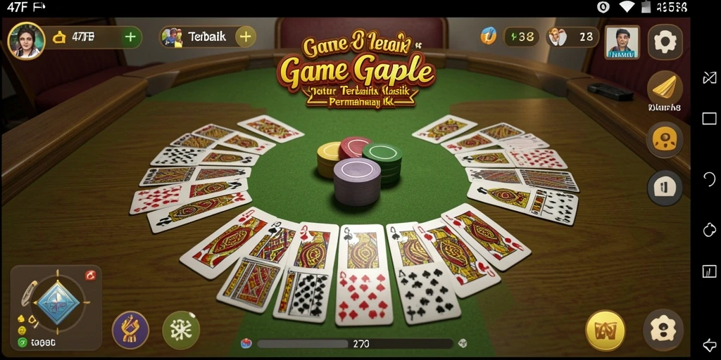 Tangkapan layar utama 47F dengan gameplay Gaple yang seru.