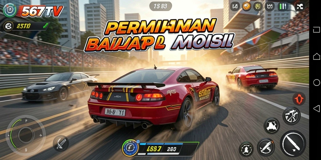 Tampilan gameplay balap mendebarkan di 567TV