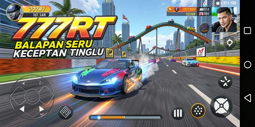 Gameplay Racing mengasyikkan dengan balapan mendebarkan.