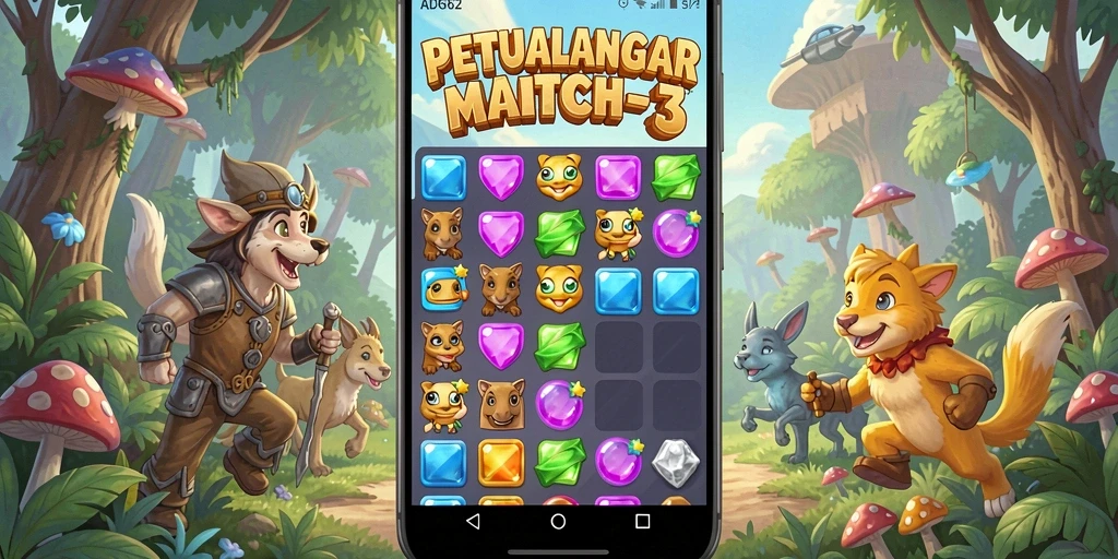 Tampilan gameplay seru di ADG62 dengan kombinasi warna-warni.