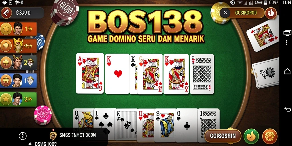 Tampilan gameplay Domino yang seru dan menarik di BOS138.