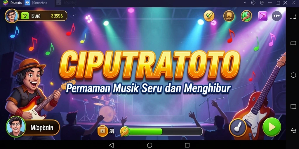 Tampilan gameplay seru di CIPUTRATOTO dengan berbagai lagu pilihan.