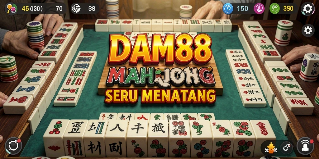 Screenshot game DAM88 menunjukkan pengalaman bermain Mahjong yang seru dan interaktif.