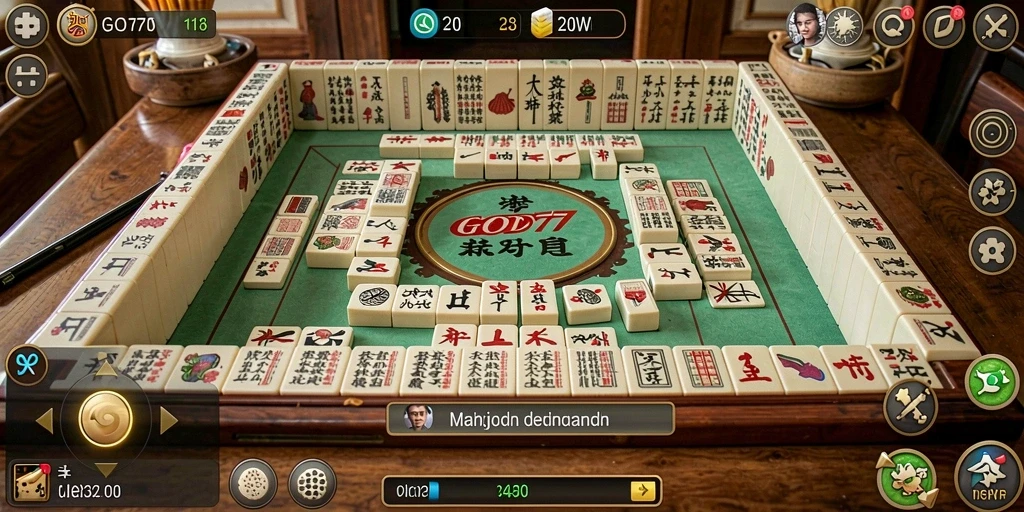 Tangkapan layar utama GOD77 menunjukkan gameplay Mahjong yang mendebarkan.