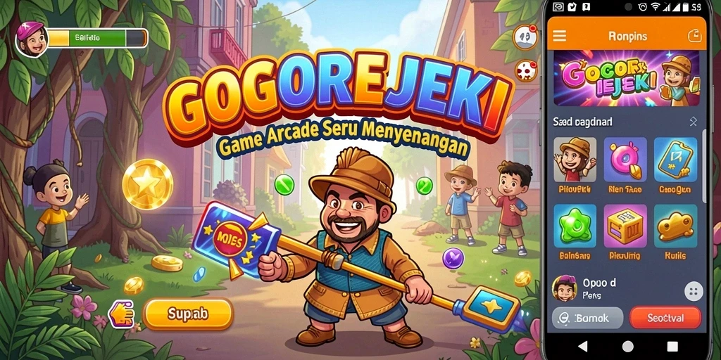 Tampilan gameplay menakjubkan dari GOGOREJEKI di smartphone.