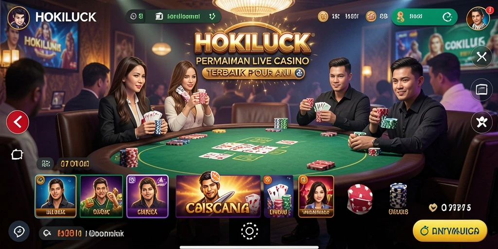 Gameplay seru HOKILUCK dengan dealer langsung dan interaksi yang nyata.