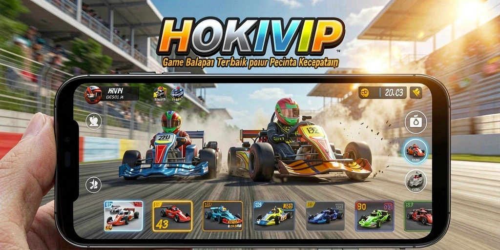 Gameplay balapan seru dalam HOKIVIP yang penuh aksi.