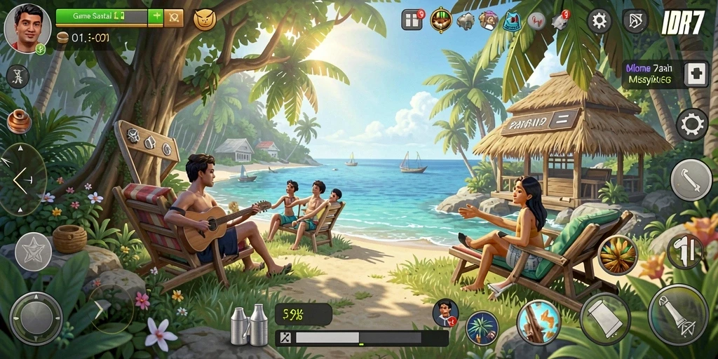 Screenshot gameplay IDR77 yang menampilkan suasana santai dan menyenangkan.