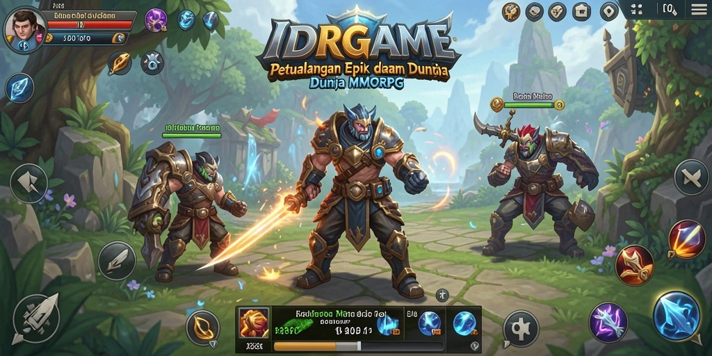 Screenshot gameplay IDRGAME menampilkan aksi seru dalam pertempuran MMORPG.