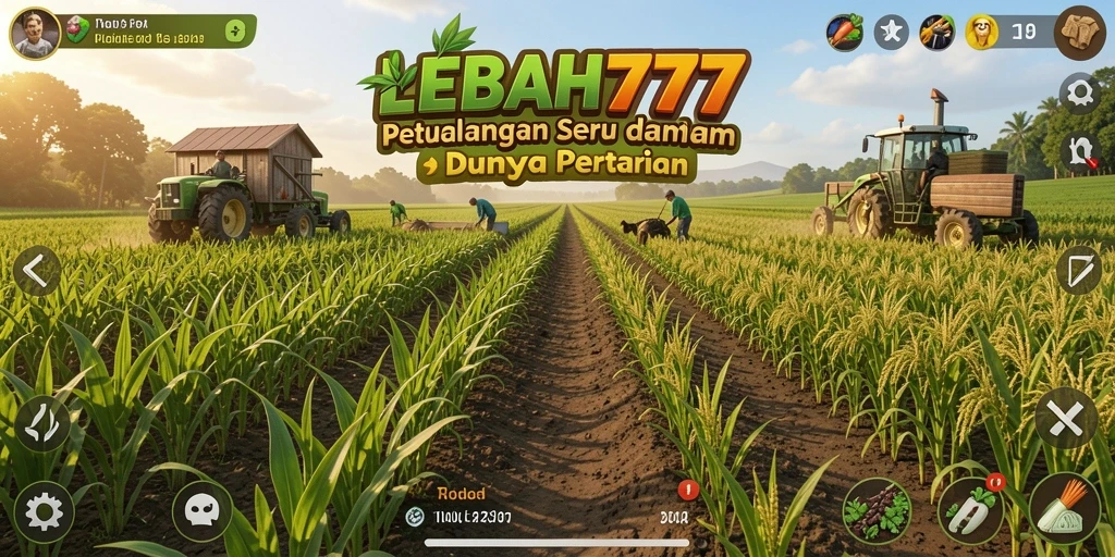 Tampilan seru gameplay LEBAH777 dengan aktivitas bertani yang mendebarkan.