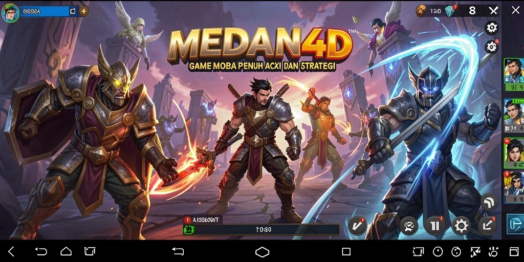 Tampilan gameplay MOBA yang seru dan aksi penuh strategi.