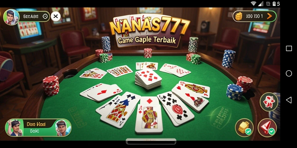 Tampilan menarik gameplay Gaple dalam NANAS777 yang mengasyikkan.
