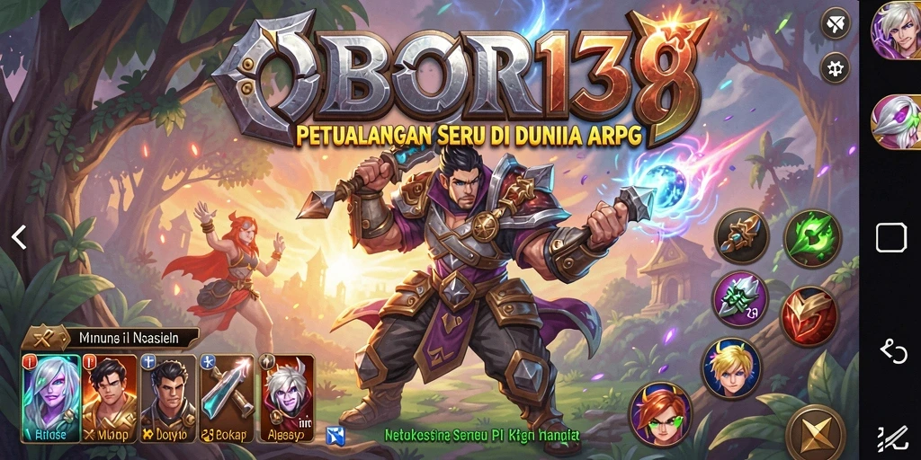 Screenshot OBOR138 menunjukkan aksi pertempuran seru dalam dunia fantasi.