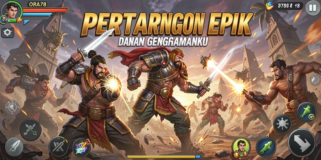 Tampilan gameplay ORA78 yang intens dan penuh aksi.