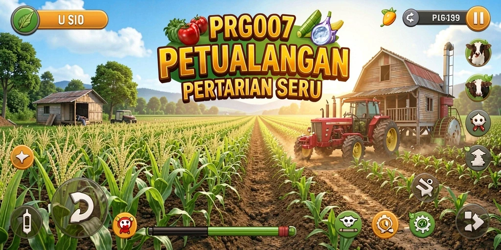 Gambar menampilkan gameplay seru di PRG007 dengan lahan pertanian yang luas.
