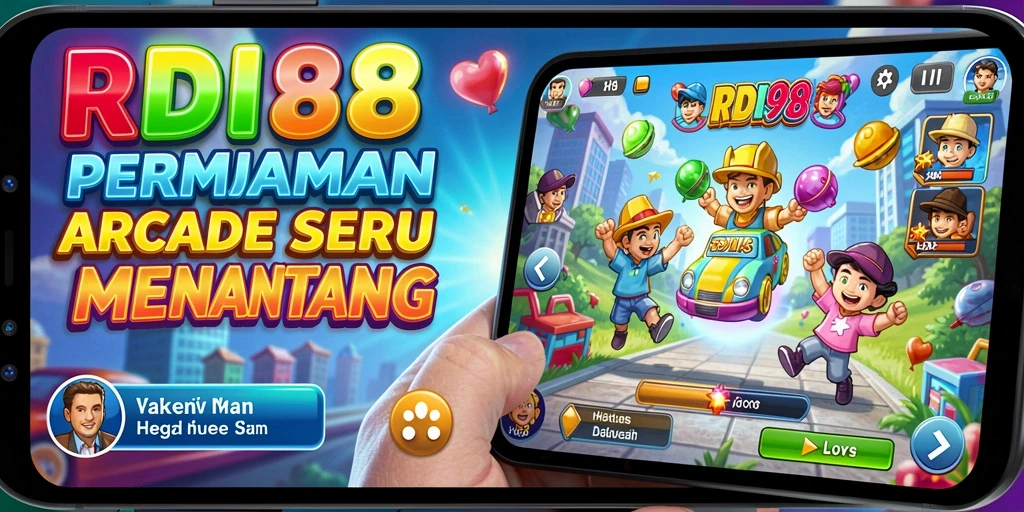 Tangkapan layar utama RDI88 menampilkan gameplay Arcade yang seru dan menantang.
