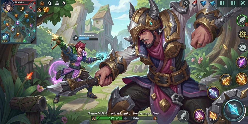 Tangkapan layar gameplay seru REBAHIN dalam aksi pertarungan.