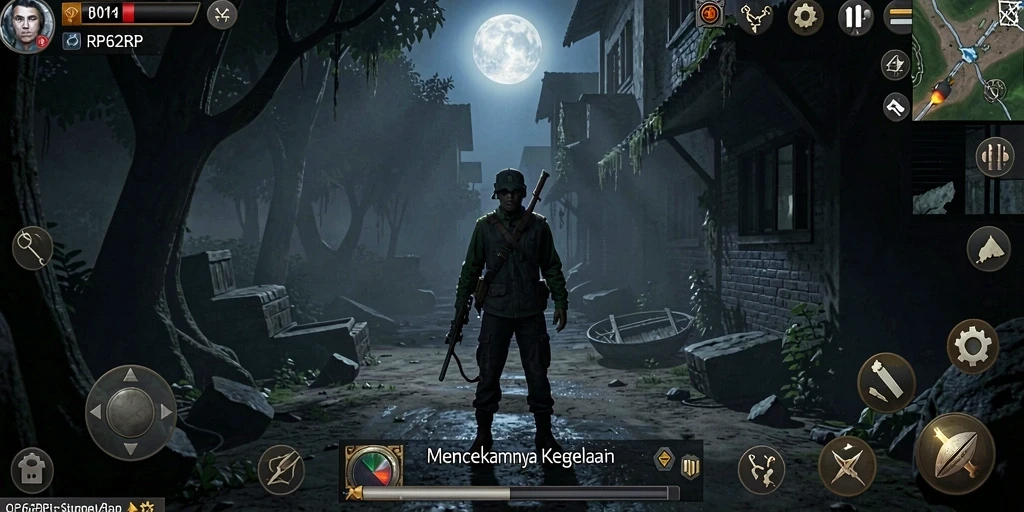 Screenshot gameplay <strong>RP62RP</strong> yang menampilkan suasana mencekam dalam kegelapan.
