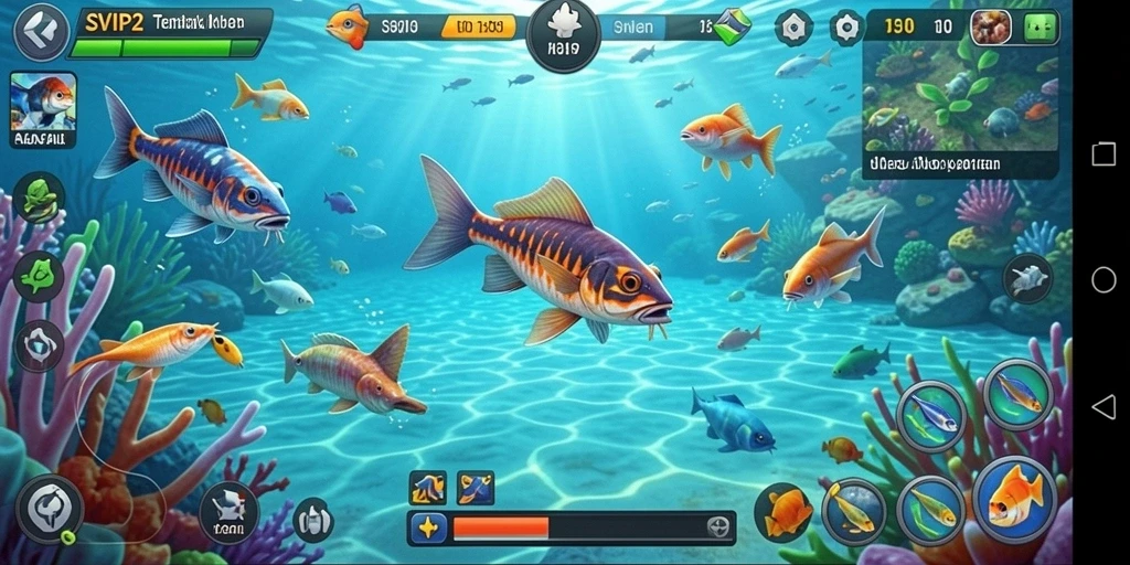 Tangkapan layar gameplay SVIP2 menampilkan aksi seru menembak ikan.