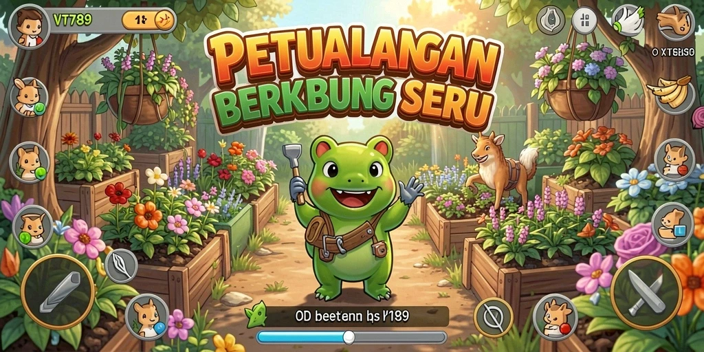 Gameplay berkebun seru dalam VT789 yang menantang.